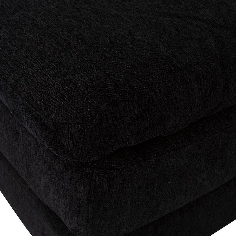 Módulo de sala Lazy Sillón Central en tela negra, de la marca deurope.com.mx, con estructura moderna y tamaño compacto.