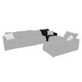 Silla esquinera tipo Lazy deurope.com.mx, módulo de sala en tela negra, con frente 94 cm, alto 90 cm y fondo 94 cm.