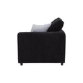 Sala modular Lazy Sillón Esquinero deoupe, sillon en tela negra, con estructura moderna y tamaño compacto para sala de estar.