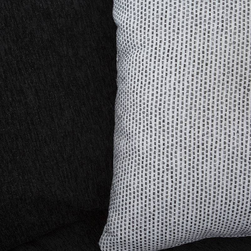 Módulo de sala Lazy Sillón Esquinero de Deurope en tela negra, con diseño moderno y dimensiones de 94x90x94 cm.