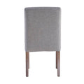 Juego de comedor Aragón de 5 piezas con sillas de nogal, estructura en madera de poplar y tapiz de tela gris.