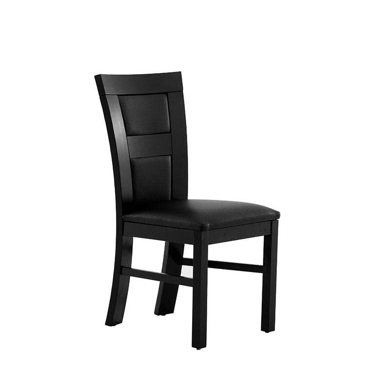 Silla de comedor Burj de madera nogal con asiento y respaldo en color oscuro, diseño moderno y elegante.