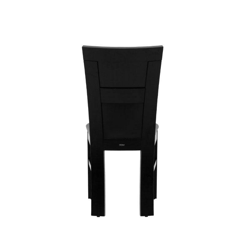 Silla de comedor Burj de madera en acabado nogal, con respaldo y asiento acolchado, diseño moderno y elegante.
