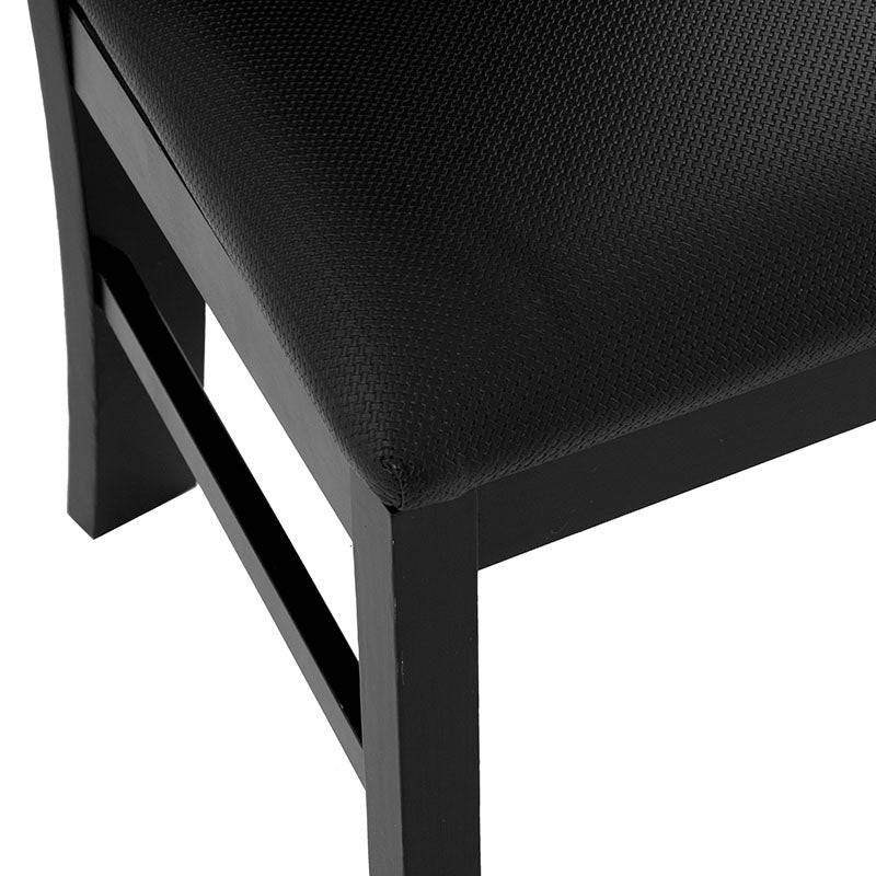 Silla de comedor Burj de madera nogal con respaldo y asiento acolchado en color oscuro, estilo moderno y elegante.