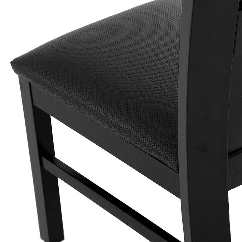 Silla de comedor Burj de madera Nogal deurope.com.mx, vista frontal, con asiento y respaldo en madera oscura, dimensiones 50x90x40 cm