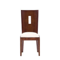 Sillas de comedor tapizadas en tela con estructura de caoba en conjunto Juego de Comedor Quetzal deurope.com.mx