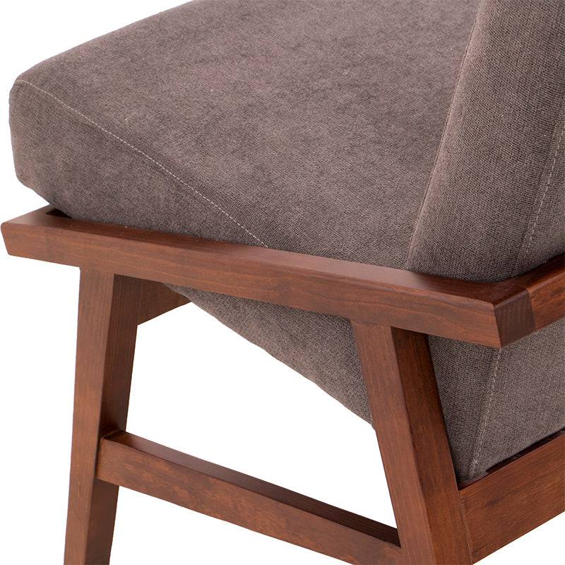 Juego de comedor Quetzal de 13 piezas con sillas tabaco Oxford de madera industrial y tapiz en tela.