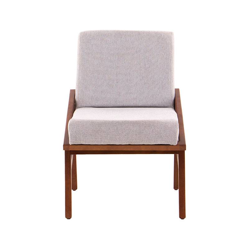 Juego de comedor Quetzal de 13 piezas con sillas de madera industrializada y tapiz en tela, de couleur tabaco.