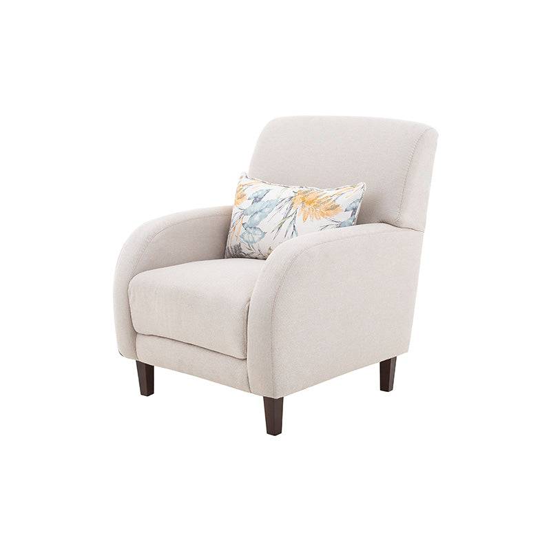 Juego de sala Tamayo de Deurope con sillones beige claro de tela, tamaño 78x98x95 cm, estilo moderno y cómodo.