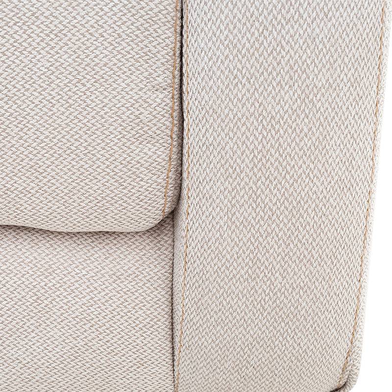 Juego de sala Tamayo de 3 piezas en tela beige claro, con sillones de 78 cm de frente y 98 cm de alto.