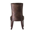 Juego de comedor Aragón de 8 piezas con sillones en madera de pino y tapiz de gamuza color moka.