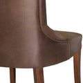 Juego de comedor Aragón de 8 piezas con sillas de madera de pino y tapizado en suede, en color moka.