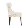 Sillón Tulip de madera con tapizado en chenille en color nogal, estructura moderna y asiento cómodo, frente 55 cm, alto 90 cm.