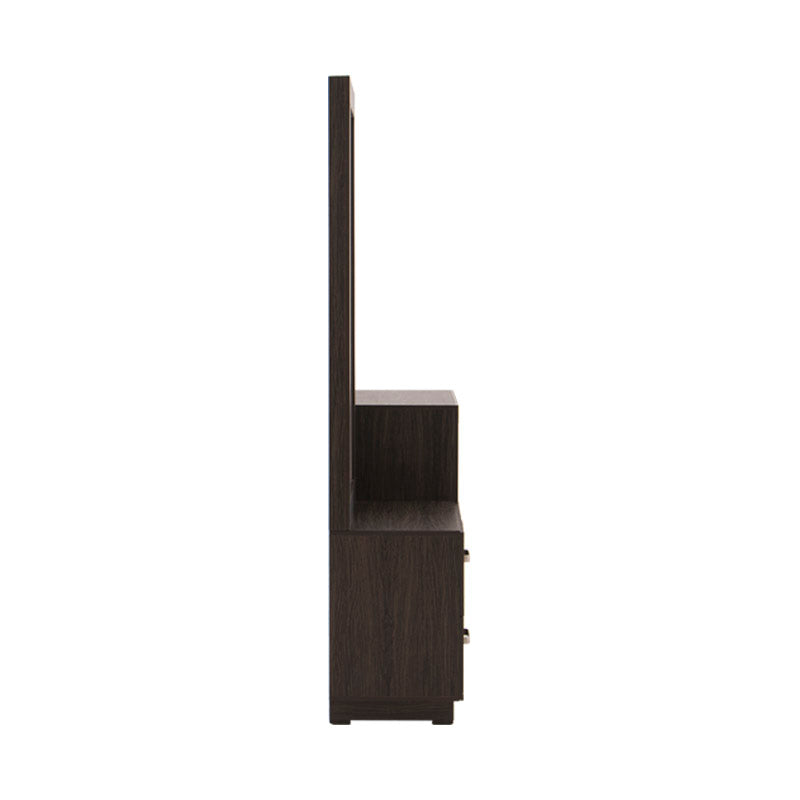 Tocador Olcen deurope.com.mx en color gris madera industrial, frente, 120 cm de ancho, 80 cm de alto y 40 cm de fondo.