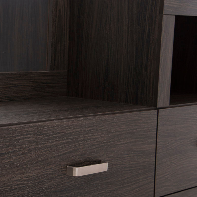 Tocador Olcen deuree.com.mx, tocador gris con acabado en madera industrial, frente, dimensiones 120x80x40 cm.