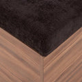 Zapatera Lazy de Deurope en color nogal negro, estructura de melamina, tapiz de tela y tejido plano, mide 120x47x40 cm
